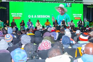 Some of the farmers during the Safaricom Safire Connect in Githunguri.