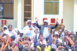 Deputy President Kithure Kindiki and Meru Senator Kathuri Murungi.