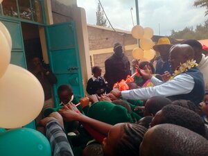 Kangundo MP Fabian Kyule during the opening of a class built through National Constituency Development Fund (NG-CDF) at Kilalani Primary School. 