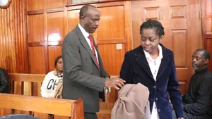 Ms Angella Mulwa with Lawyer Danstan Omari