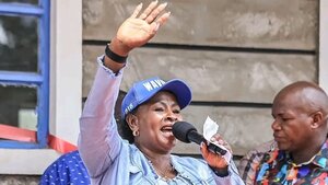 Machakos Governor Wavinya Ndeti addressing residents of Wamunyu Ward 