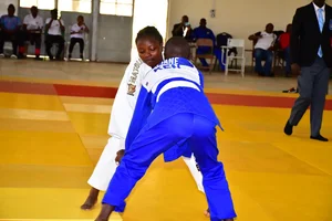 Judoka Rahel Kulova (left) during ANOCA Zone 5 Youth 