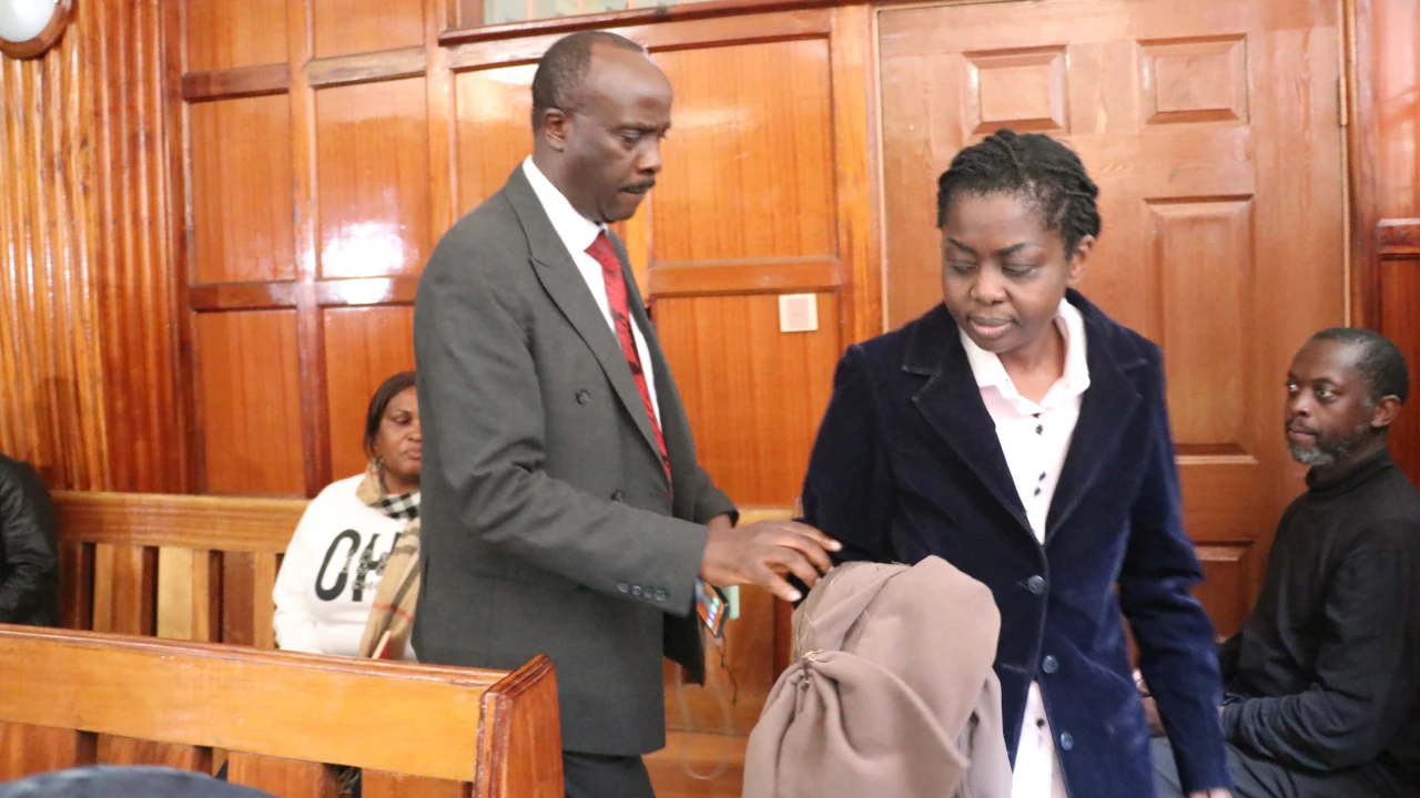 Ms Angella Mulwa with Lawyer Danstan Omari