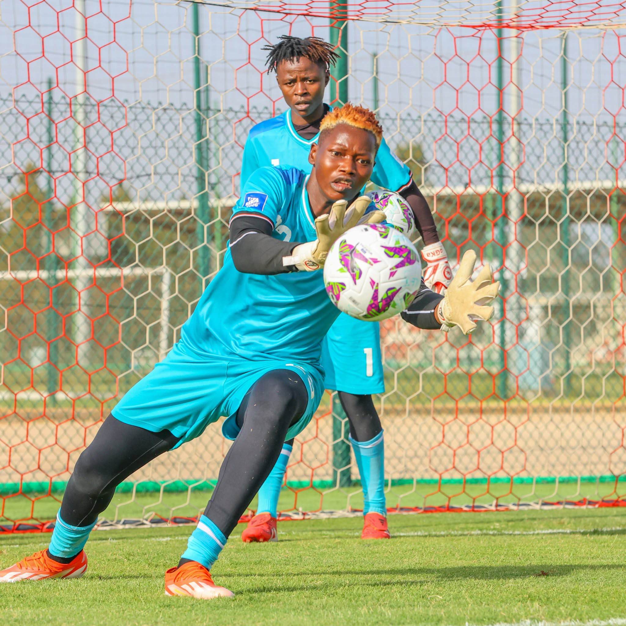 Harambee Starlets goalkeeper Lillian Awuor during a training session in Morocco as Kenya competes in the 2026 Women's Africa Cup of Nations (WAFCON). Photo/Courtesy