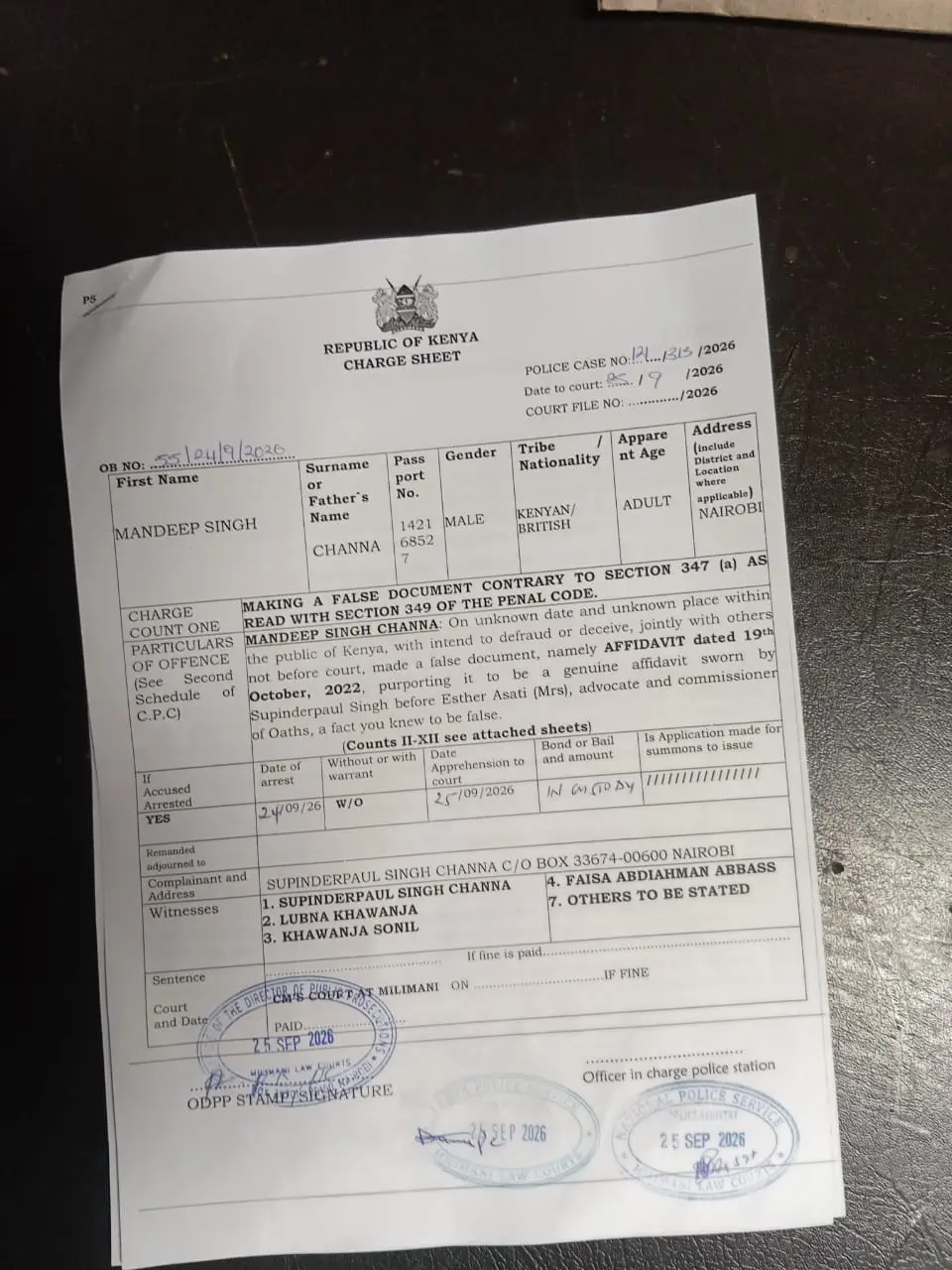 Businessman charged over fake BRS records claiming director resigned