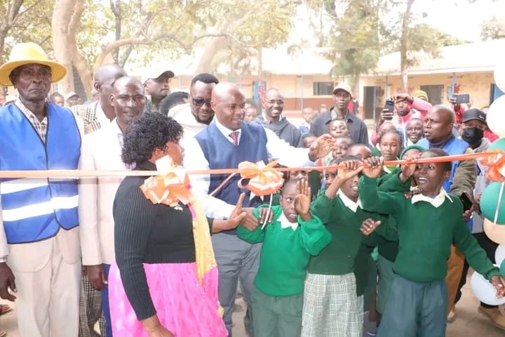 Kangundo MP Fabian Kyule during the opening of a class built through National Constituency Development Fund (NG-CDF) at Kilalani Primary School. 