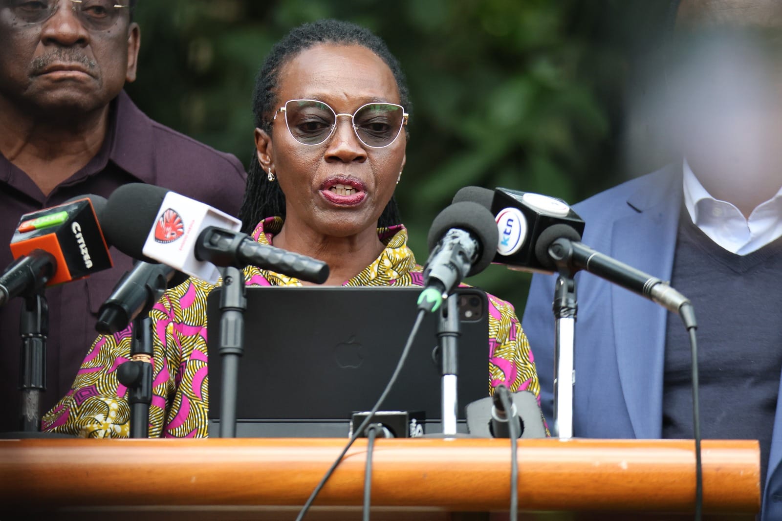 People’s Liberation Party leader Martha Karua speaking during a press briefing in Nairobi, where opposition leaders raised concerns over alleged political violence ahead of the 2027 General Election on Wednesday 19, 2026.