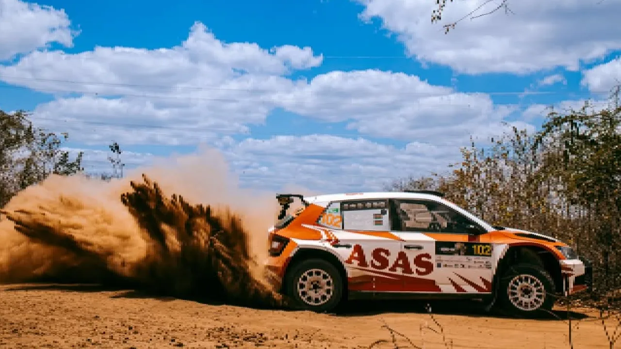 Karan Patel navigated by Tauseef Khan during the African Rally Championship (ARC) in Morogoro, Tanzania. 
