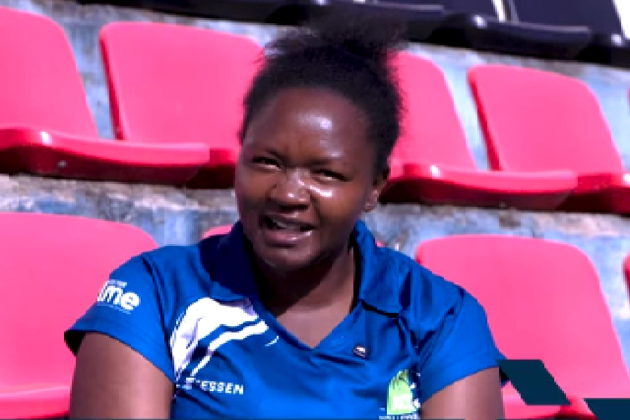 Setter Esther Mutinda of Malkia Strikers and KCB volleyball team
